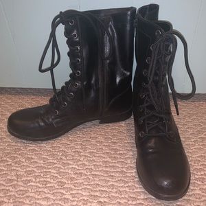 Brooke Lace-Up with Zipper Combat Boot